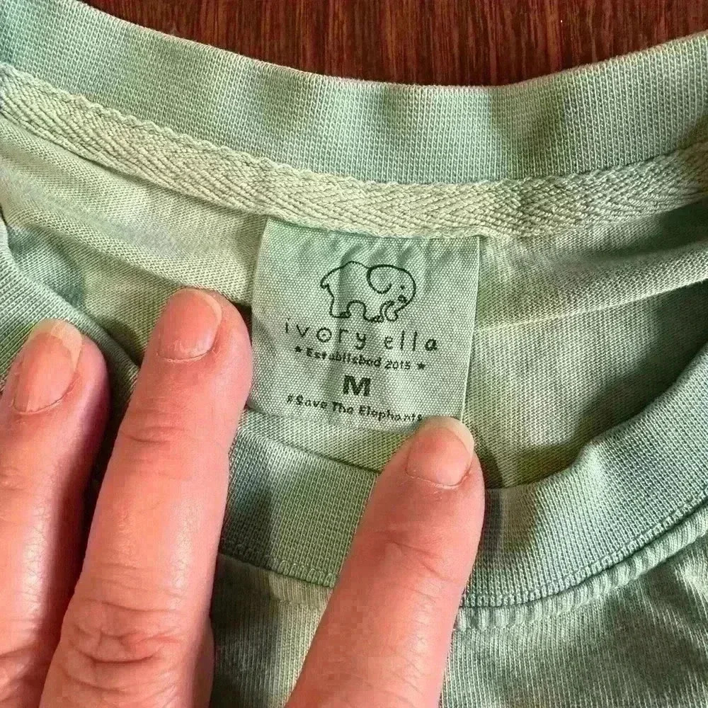 Ivory Ella Women’s Long Sleeve T-shirt. Size M. Mint Green - Picture 3 of 5